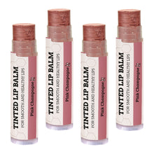 Load image into Gallery viewer, Tinted Lip Balm by Earth’s Daughter – 4 Pack of Pink Champagne Color – Beeswax, Coconut Oil, Cocoa Butter, Vitamin E – Moisturize and Beautify – Paraben Free