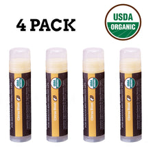 Load image into Gallery viewer, USDA Organic Lip Balm 4-Pack – Citrus Blast Flavor with Beeswax, Coconut Oil, Vitamin E