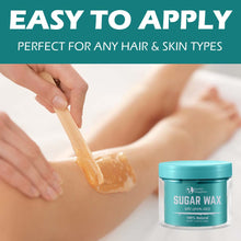 Load image into Gallery viewer, Sugar Wax Kit – Medium All Purpose Sugar Waxing Kit for Women - Organic Hair Removal – 10.6 oz Includes Applicators & Strips, Long Lasting, Gentle & Washable Sugaring Hair Removal, Home Waxing Kit – for Bikini, Legs, Eyebrows, Body