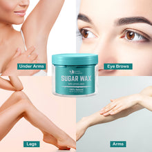Load image into Gallery viewer, Sugar Wax Kit – Medium All Purpose Sugar Waxing Kit for Women - Organic Hair Removal – 10.6 oz Includes Applicators & Strips, Long Lasting, Gentle & Washable Sugaring Hair Removal, Home Waxing Kit – for Bikini, Legs, Eyebrows, Body