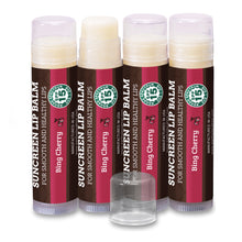 Load image into Gallery viewer, SPF Lip Balm 4-Pack by Earth's Daughter - Lip Sunscreen, SPF 15, Organic Ingredients, Cherry Flavor, Beeswax, Coconut Oil, Vitamin E - Hypoallergenic, Paraben Free, Gluten Free…