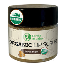 Load image into Gallery viewer, Organic Brown Sugar Lip Scrub – 0.7oz – USDA Organic Lip Exfoliator Scrub for Dry Lips - Fair Trade, Brown Sugar, Jojoba Oil, Beeswax, Coconut Oil - Lip Scrubber Exfoliator