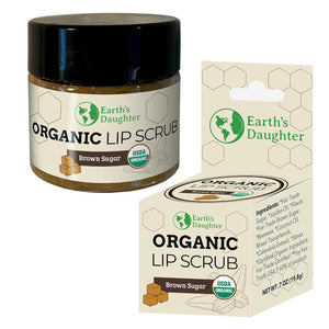 Organic Brown Sugar Lip Scrub – 0.7oz – USDA Organic Lip Exfoliator Scrub for Dry Lips - Fair Trade, Brown Sugar, Jojoba Oil, Beeswax, Coconut Oil - Lip Scrubber Exfoliator