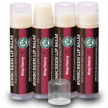 Load image into Gallery viewer, Earth's Daughter Sunscreen Lip Balm SPF 30 - Bing Cherry 4-Pack