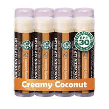 Load image into Gallery viewer, Earth's Daughter Sunscreen Lip Balm SPF 30 - Creamy Coconut 4-Pack
