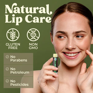 USDA Organic Lip Balm 4-Pack – Eucalyptus Mint Flavor with Beeswax, Coconut Oil, Vitamin E