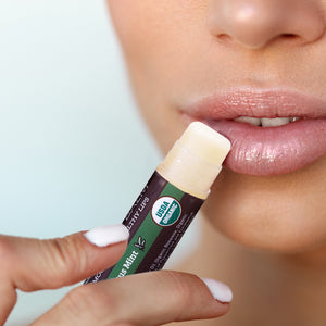 USDA Organic Lip Balm 4-Pack – Eucalyptus Mint Flavor with Beeswax, Coconut Oil, Vitamin E