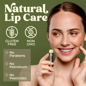 USDA Organic Lip Balm 4-Pack – Vanilla Flavor with Beeswax, Coconut Oil, Vitamin E